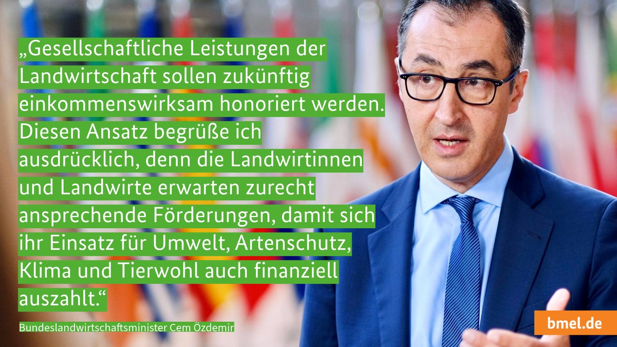 .<a href="/cem_oezdemir/">Cem Özdemir</a> begrüßt die Ergebnisse des Strategiedialogs zur EU-Landwirtschaft, die <a href="/vonderleyen/">Ursula von der Leyen</a> heute vorgestellt hat: „Der von Agrar- wie Umweltseite breit getragenen Konsens zeigt Wege auf, wie ein fairer Interessenausgleich aussehen kann.“

Mehr ➡️ bmel.de/goto?id=115654