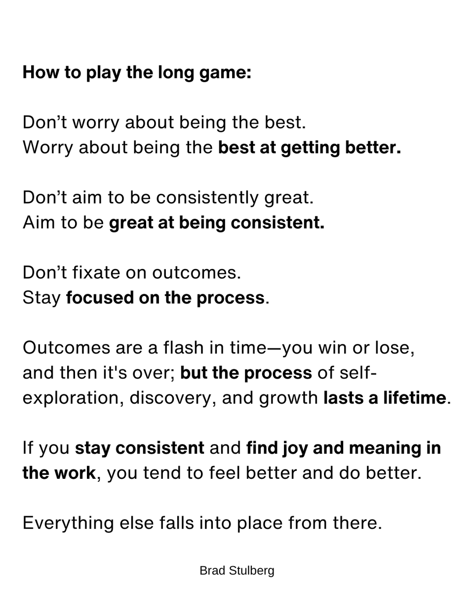 Some thoughts on how to play the long game:
