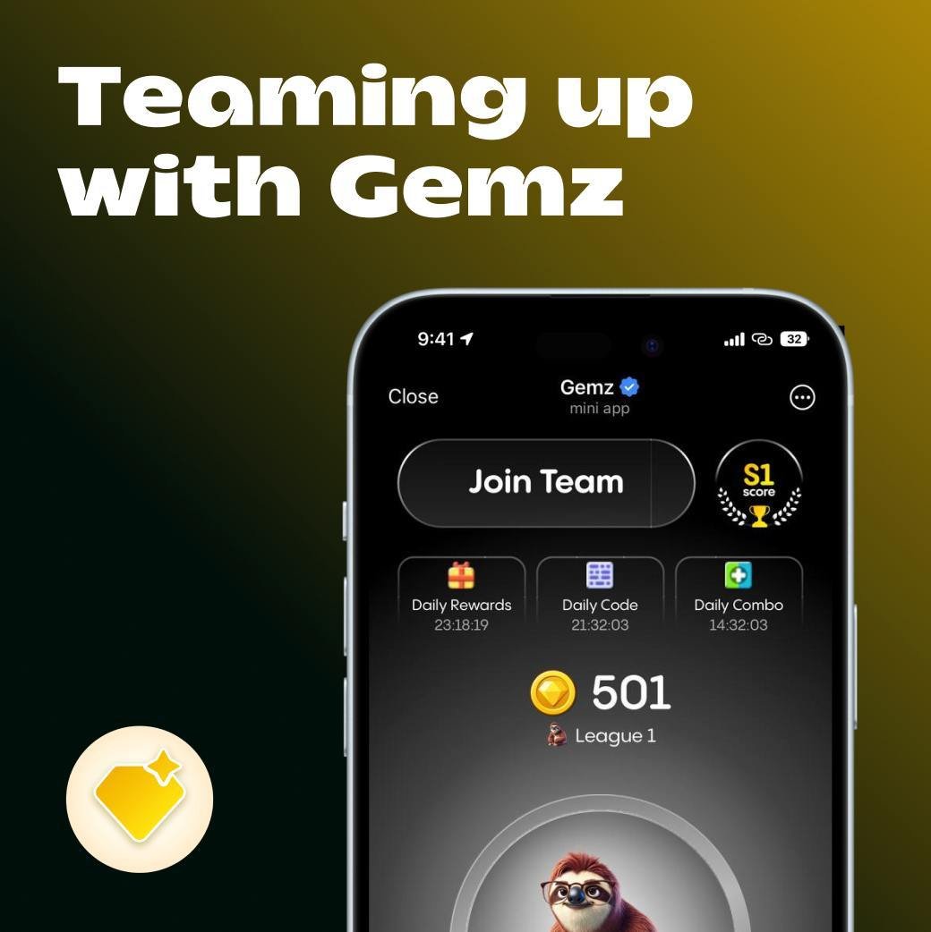 🔥 We’re excited to announce our teaming up with <a href="/gemzfun/">gemzfun</a> 🔥

🤝 Together, we’re bringing even more opportunities to our communities.

💎 About Gemz:

⚡ Gemz is a fast-growing game with 15M+ users, where you build your crypto empire. 

🤴Co-founded by a Zynga co-founder behind