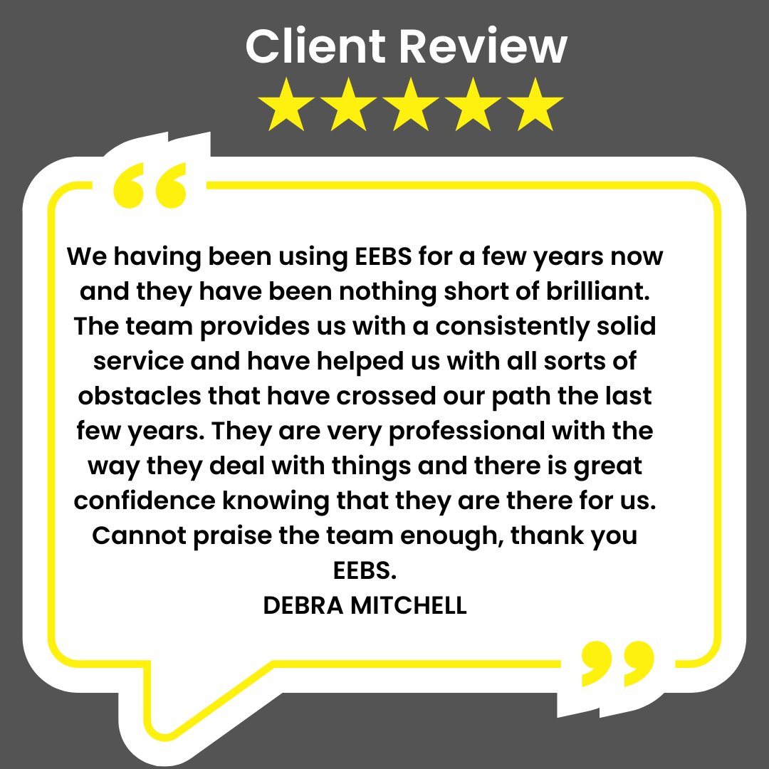 EEBS_CISPayroll's tweet image. Thank you to our client for taking the time to write about their experience of working with the EEBS Team. Reminds us why we do what we do. We appreciate your feedback and continued support.
#happyclients #happyteam #cispayroll #constructionpayroll #payrollservices #hmrc