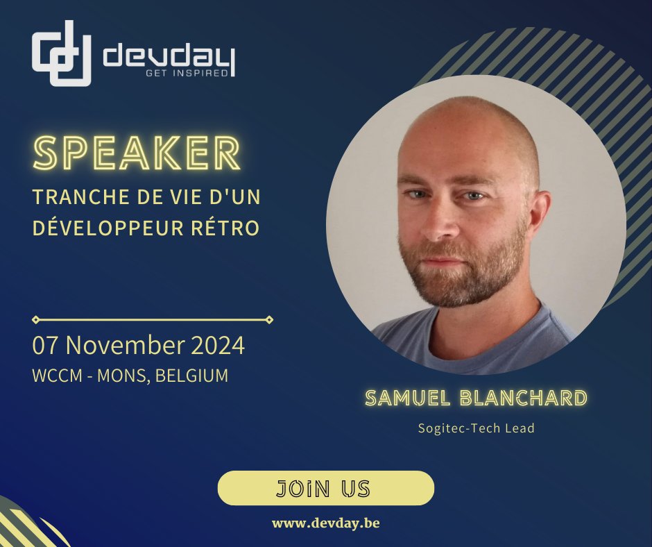 🚀 Annonce #DevDay2024 : Samuel Blanchard 🇫🇷 (Tech Lead @Sogitec) revient avec un sujet rétro : "Tranche de vie d'un développeur rétro".

Découvrez comment créer un jeu sur un Atari ST de 1985 sans SDK ni moteur de jeu ! 👾

👉 devday.be/ticket

#RetroGaming