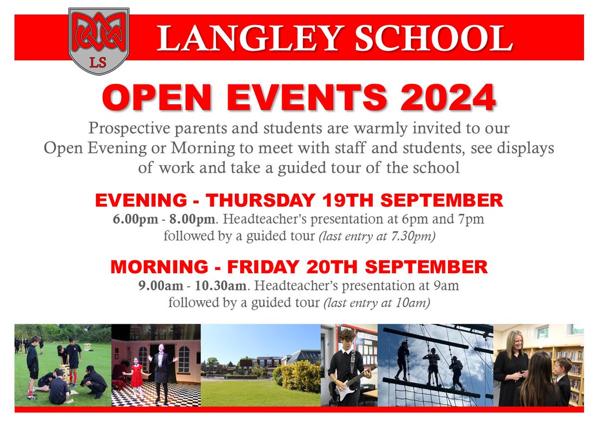 We are looking forward to welcoming Year 6 children and their parents to our Open Events. Please register your interest in attending below. Thank you.
forms.office.com/e/R8b92eY6Rq