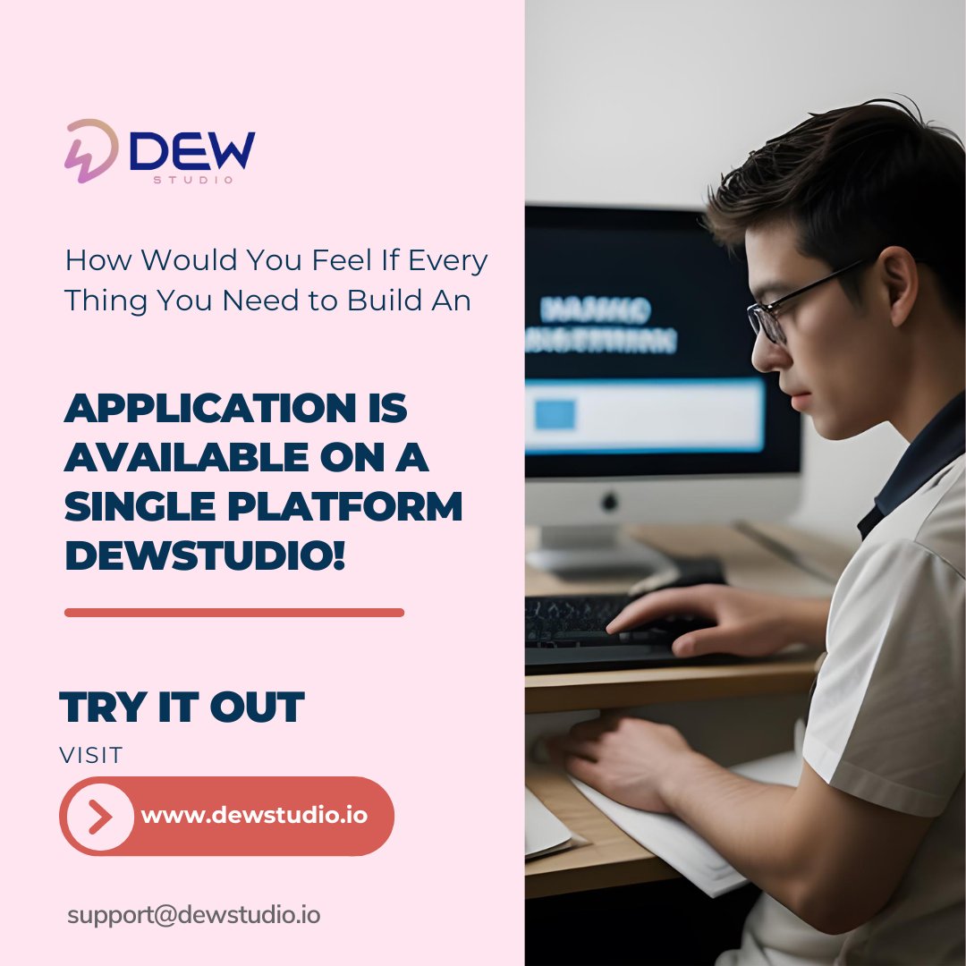 dewstudio_io's tweet image. For support regarding the Low-Code Platform DEW Studio, please visit  dewstudio.io
DEWStudio, a product developed by TechRev LLC
#DEWStudio #lowcodeplatform #lowcodetool #lowcodesolution #lowcode #lowcodeappdevelopment #lowcodeappdevelopmentsolution #lowcodenocode