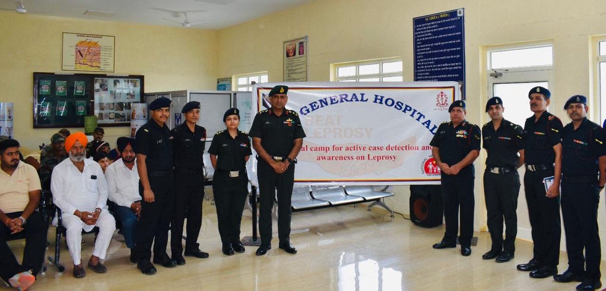 dgafms_mod's tweet image. A medical camp for leprosy detection and awareness was held at the #GeneralHospital #Ferozepur on 04 September under the National Leprosy Eradication Programme (#NLEP). The camp featured an educational lecture, a documentary screening, and distribution of pamphlets. Troops,…