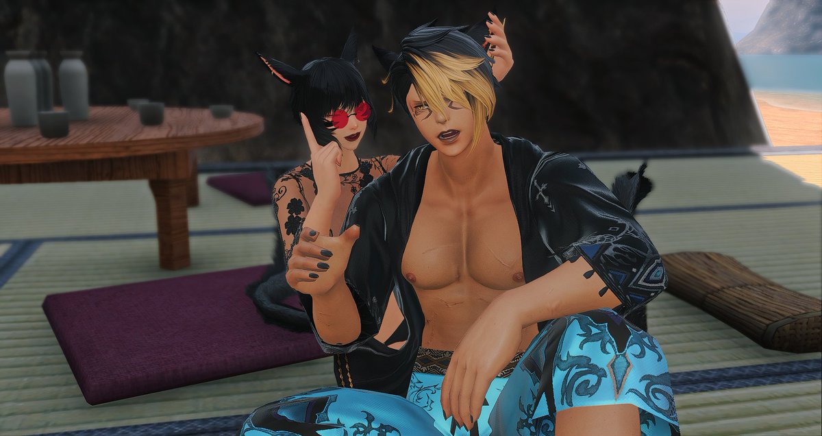 noiryth's tweet photo. "And I'm telling you— Hey! What are you doing?!" 
"Your earring is falling you dummy! I'm sure you don't want to lose it, do you? ~" https://t.co/Fjv8k7VE9d