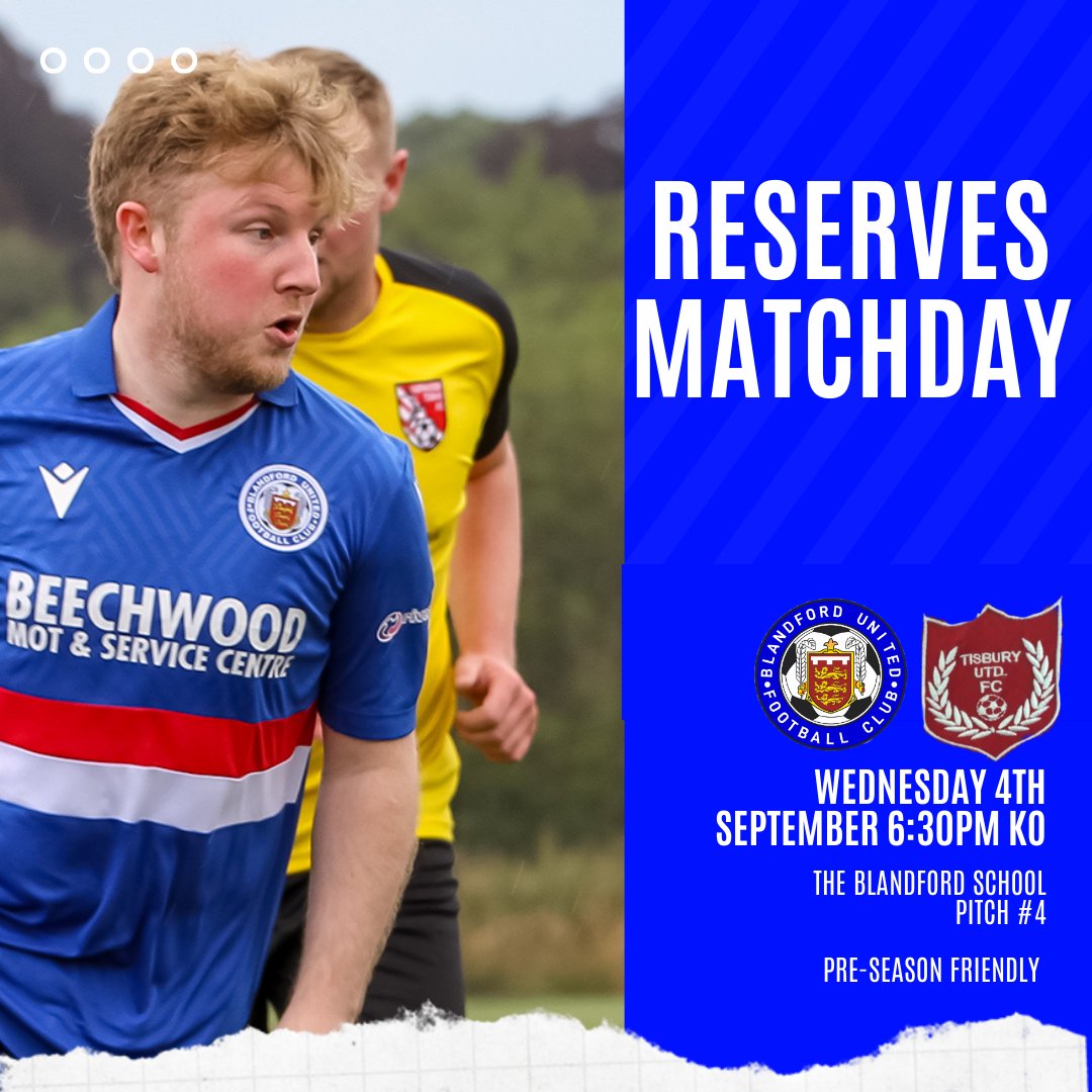 Blandford United FC (@blandfordutdfc) on Twitter photo β½οΈ ππππππππ
Our Reserves have their final pre-season match tonight...
ποΈ <a href="/TisburyF/">Tisbury United FC</a>
π Pre-Season Friendly
β 6:30PM KO
π <a href="/BlandfordSchool/">The Blandford School</a> Pitch #4
π FREE
They'd really appreciate your support! π
#RoyaIs β½οΈ ππππππππ
Our Reserves have their final pre-season match tonight...
ποΈ <a href="/TisburyF/">Tisbury United FC</a>
π Pre-Season Friendly
β 6:30PM KO
π <a href="/BlandfordSchool/">The Blandford School</a> Pitch #4
π FREE
They'd really appreciate your support! π
#RoyaIs