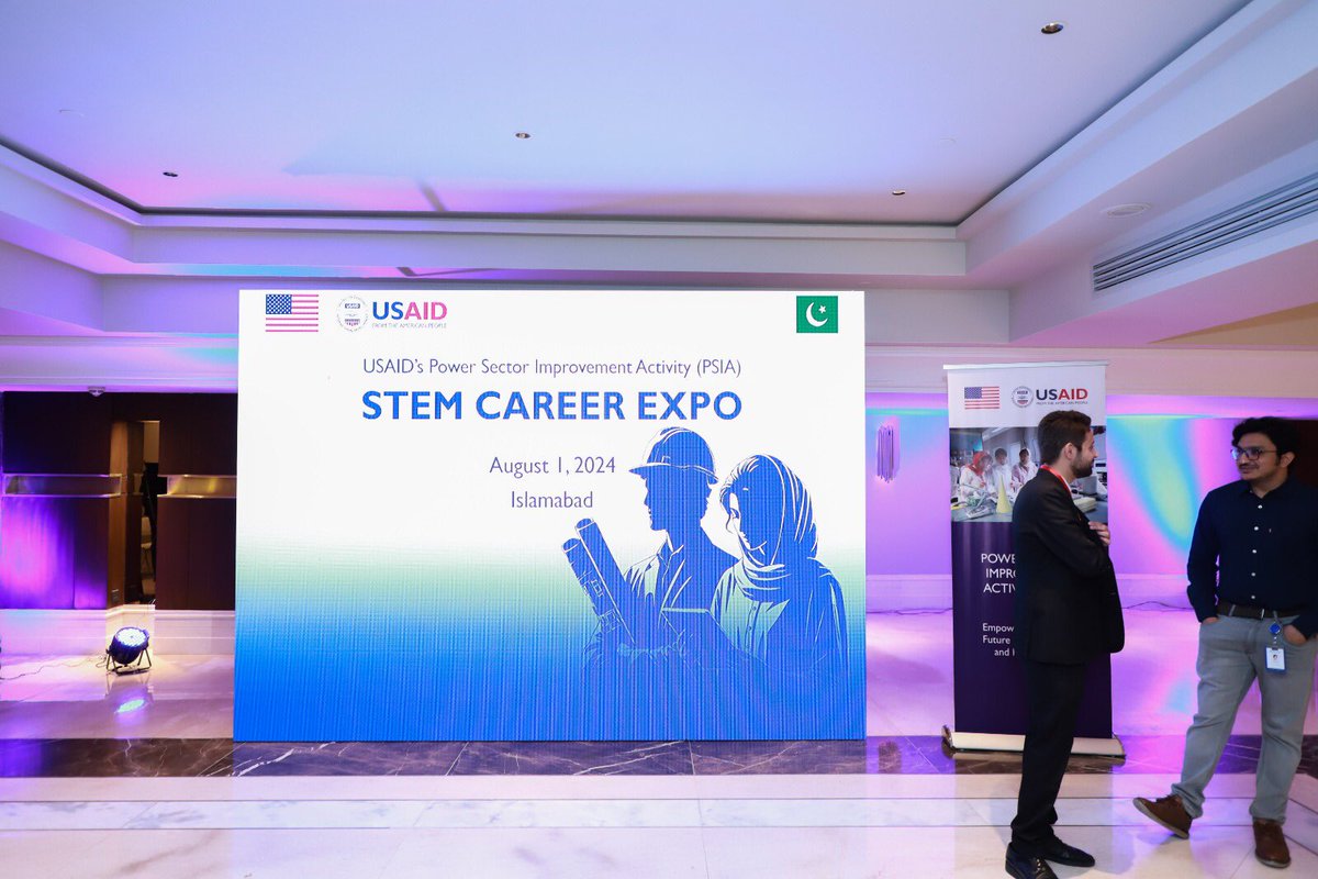 SAPComms's tweet photo. SAP Communications is thrilled to have managed the “STEM Career Expo” for USAID's Power Sector Improvement Activity (PSIA) project! On August 1st, 2024, at Marriott Hotel Islamabad.  The incredible achievements of 24 graduates from the Empower All Energy Program were celebrated. https://t.co/NeMqWYdgBS