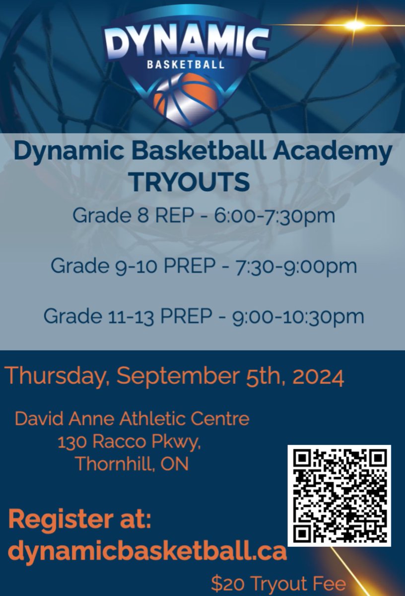 Gus Gymnopoulos (@gusgymnopoulos) on Twitter photo 🏀🏀PROGRAM ALERT🏀🏀
2024-2025 FALL / WINTER
PREP-REP TEAMS
GRADE 8 REP (BORN 2010-2011)
GRADE 9-10 PREP (Born 2009, 2010)
Grade 11-12-13 PREP (Born 2006, 2007, 2008)
Fill out the Google form (LINK IN BIO)
QR CODE
or at dynamicbasketball.ca
<a href="/dynamic_bball/">Dynamic Basketball Development Academy</a> 🏀🏀PROGRAM ALERT🏀🏀
2024-2025 FALL / WINTER
PREP-REP TEAMS
GRADE 8 REP (BORN 2010-2011)
GRADE 9-10 PREP (Born 2009, 2010)
Grade 11-12-13 PREP (Born 2006, 2007, 2008)
Fill out the Google form (LINK IN BIO)
QR CODE
or at dynamicbasketball.ca
<a href="/dynamic_bball/">Dynamic Basketball Development Academy</a>