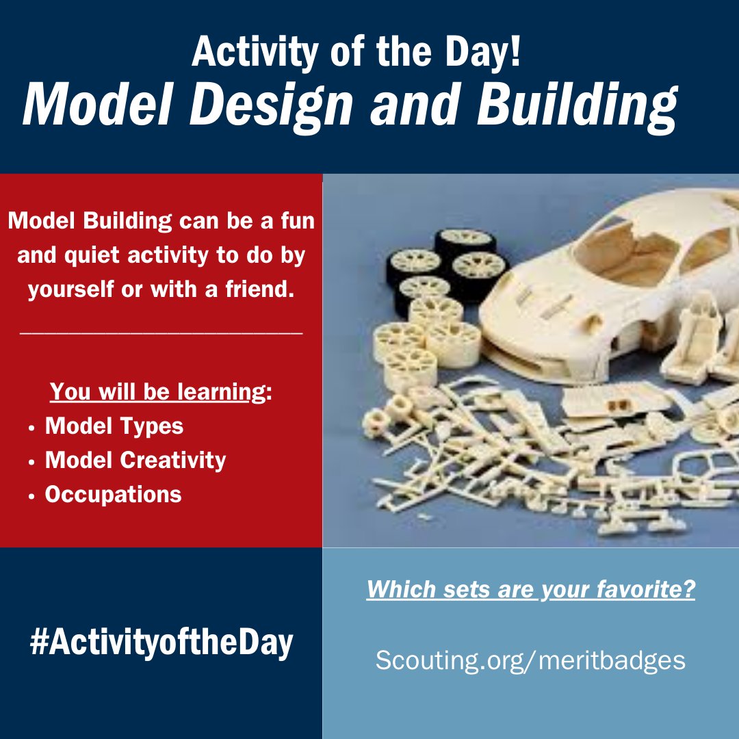 Make your favorite car, plane, or ship.  We're working on our Model Design and Building Merit Badge!