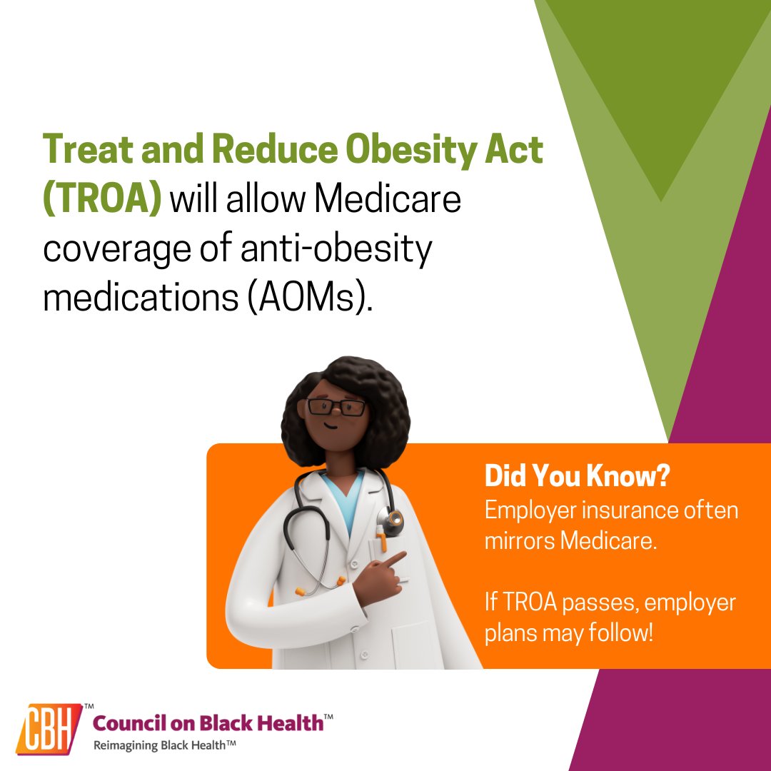 📢 Obesit📈 Obesity affects millions and its impact is severe, especially in Black communities. TROA addresses this by expanding Medicare coverage to include essential obesity medications. 💉 

#PublicHealth #MedicareCoverage