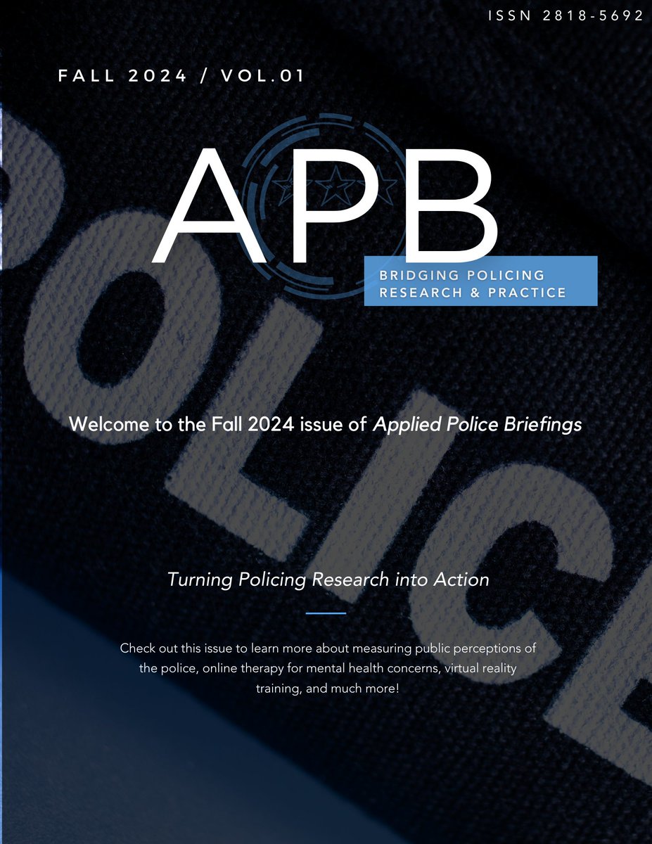 Fall is almost here and you know what that means...besides pumpkin spiced everything🍂! That's right, the new issue of APB is out! Get ready for a knowledge drop over the next 20 days as we highlight each awesome brief. Check it out: appliedpolicebriefings.com #PoliceResearch (1/2)