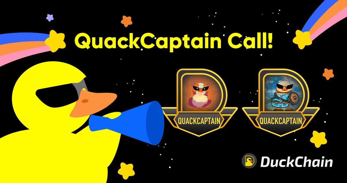 🦆 QuackCaptain Call 🦆

Quacktastic news! DuckChain is seeking dedicated QuackCaptains to amplify our visions and lead the charge in our community! 🚀

Ready to Join?
Fill out our speedy application form and start earning your rewards: forms.gle/m1m9zLecxMgfLv…  
🌟🦆

Let’s make
