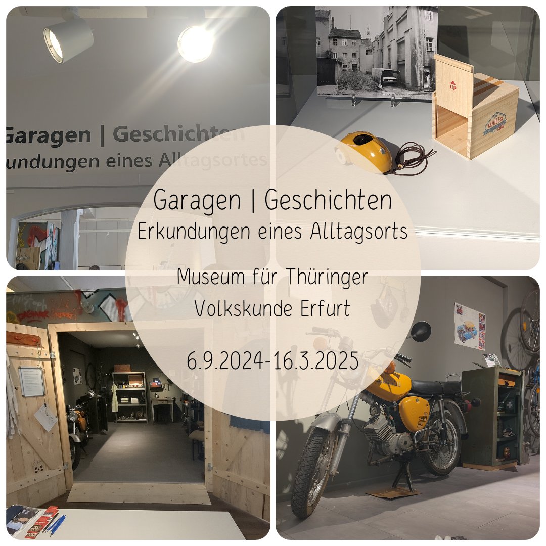 Am Freitag eröffnet im Museum für Thüringer Volkskunde #Erfurt die Ausstellung "Garagen | Geschichten". Wir haben daran mitgearbeitet und diese zusammen mit Studierenden aus Jena und dem Museum konzipiert. Mehr Infos: tinyurl.com/2utm2p6y