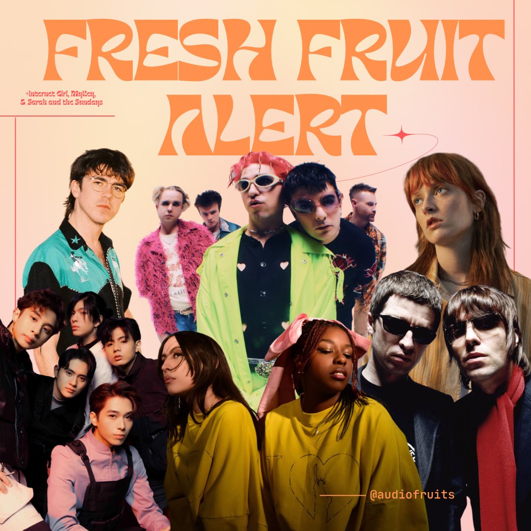 audiofruits's tweet photo. looking for new music?!?! look no further!!! view our thread for some of our fav recent releases 🍓🍒🍊🪩

(ft. #orchardqmbassador #oasis #oasisreunion #orlagartland #declanmkenna #fontainesdc #mykey #cocoandclairclair #internetgirl #sarahandthesundays #BGYO #BGYOph) https://t.co/jo2SzLlqMm