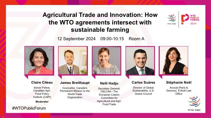 There is an urgent need to achieve sustainability in agri-food systems 🌾

Join us for a discussion on how policymakers can align trade 📈 and sustainability objectives and the role that the WTO can play.

#Sustainability #Agri-Food #WTO #ClimateChange