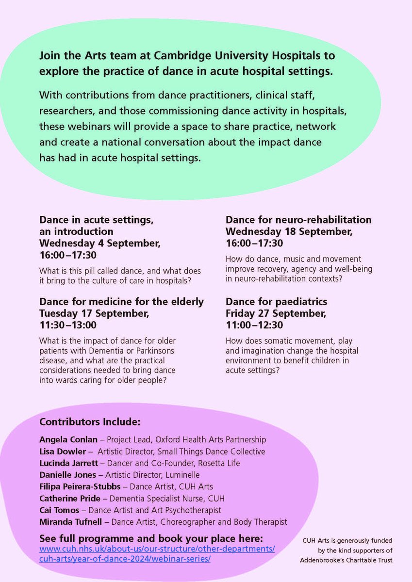 SomaticsAndPain (@somaticsandpain) on Twitter photo New webinar series on dance for health <a href="/CUH_NHS/">Cambridge University Hospitals NHS</a> with network members <a href="/CarterBernie/">Bernie Carter</a> and Lisa Dowler cuh.nhs.uk/about-us/our-s… New webinar series on dance for health <a href="/CUH_NHS/">Cambridge University Hospitals NHS</a> with network members <a href="/CarterBernie/">Bernie Carter</a> and Lisa Dowler cuh.nhs.uk/about-us/our-s…