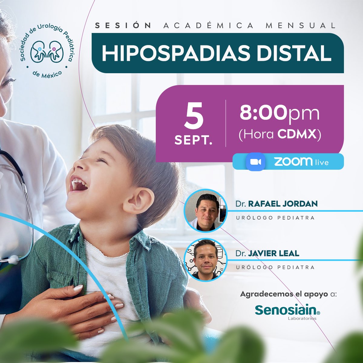 SocUroPedMx's tweet photo. Zoom Reunión
https://t.co/Jdx7rcJy5Q

ID de reunión: 861 0572 7904
Código de acceso: ULSEN

_Laboratorios SENOSIAIN division ALTIA invita._ https://t.co/nVMx01x4wC