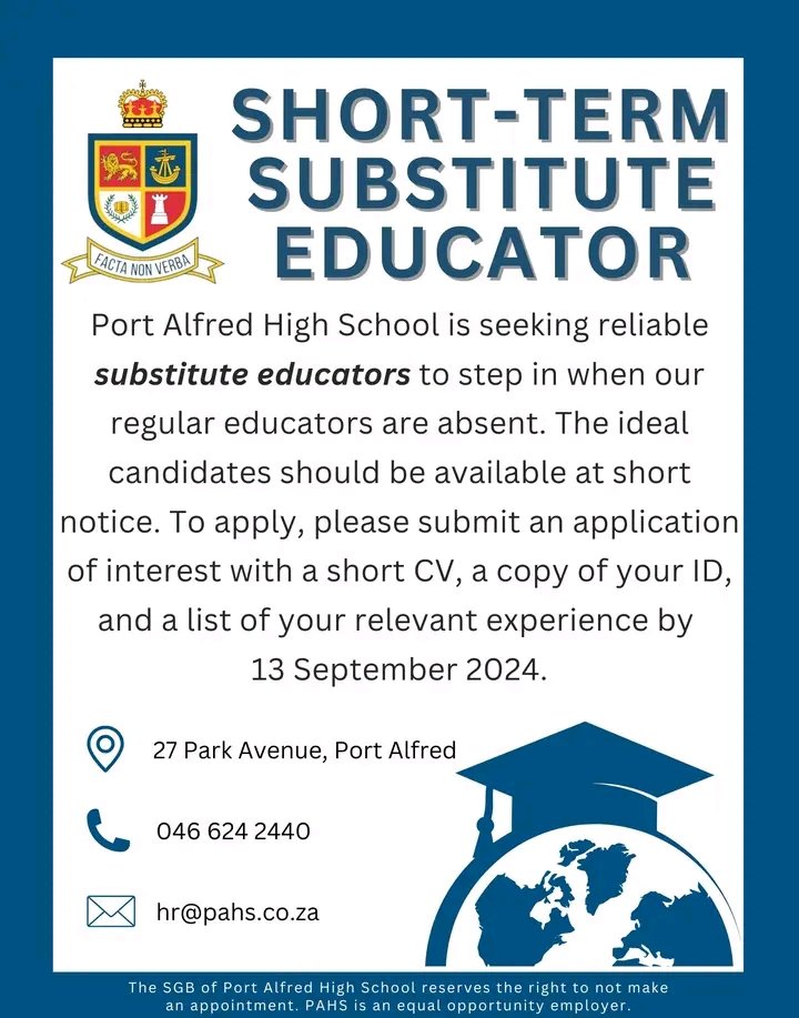 EC_Vacancies's tweet photo. #JobSeekersSA
#FindMeAJob
#HireAGraduat
#JobOpportunities
#SenzoMeyiwaTrial https://t.co/0msU6LRyXI