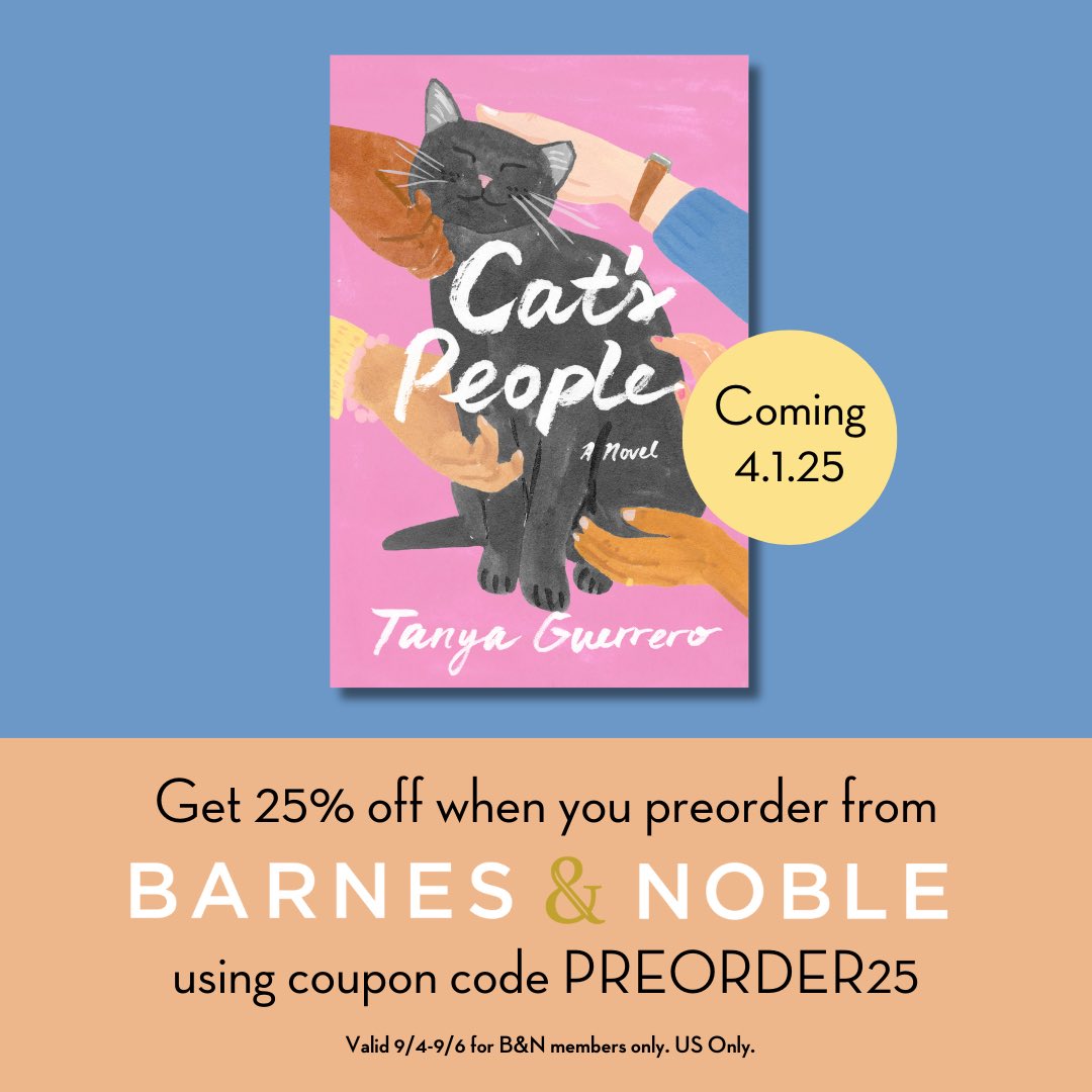 Friends! Are you a Rewards or Premium member at Barnes &amp; Noble? Well, here’s your chance to get 25% off on preorders of CAT’S PEOPLE. Head on over to their website from September 4-6 and click the preorder button to save. Premium members get an additional 10% off too!