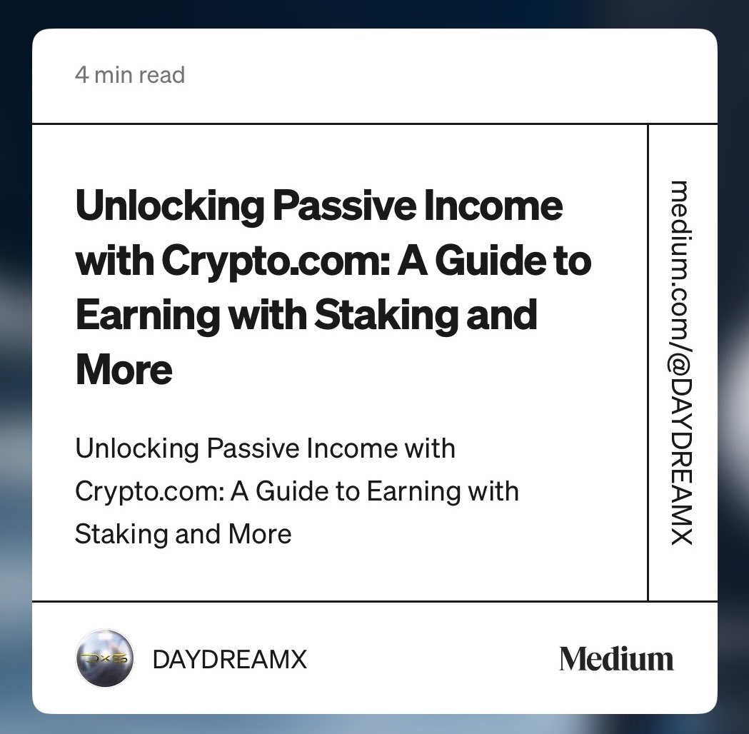 Our newest blog post for #mediummembers is here! 📖#cryptostaking #cryptorewards 
🔗 medium.com/@DAYDREAMX/unl…