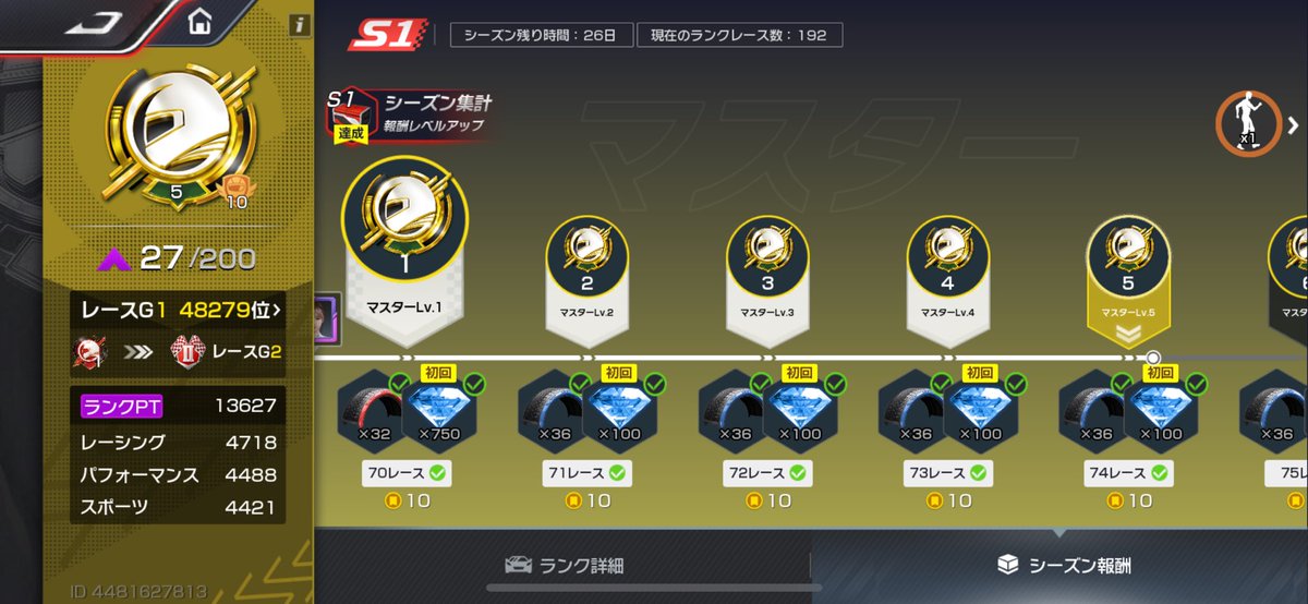 やっとマスター行ったわ
#レーシングマスター