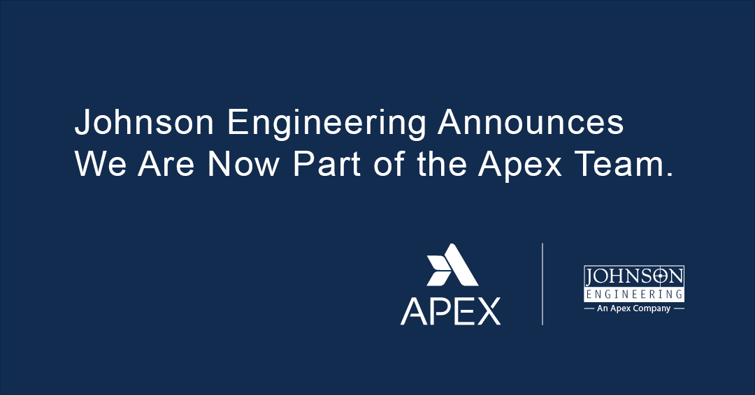 JohnsonEng's tweet photo. Johnson Engineering is excited to announce that we have joined the Apex family.  @ApexCos is a national leader in consulting and engineering services. We look forward to the continued opportunities this collaboration will bring. #ApexCompanies #johnsonengineering https://t.co/5hN3WTxYJS