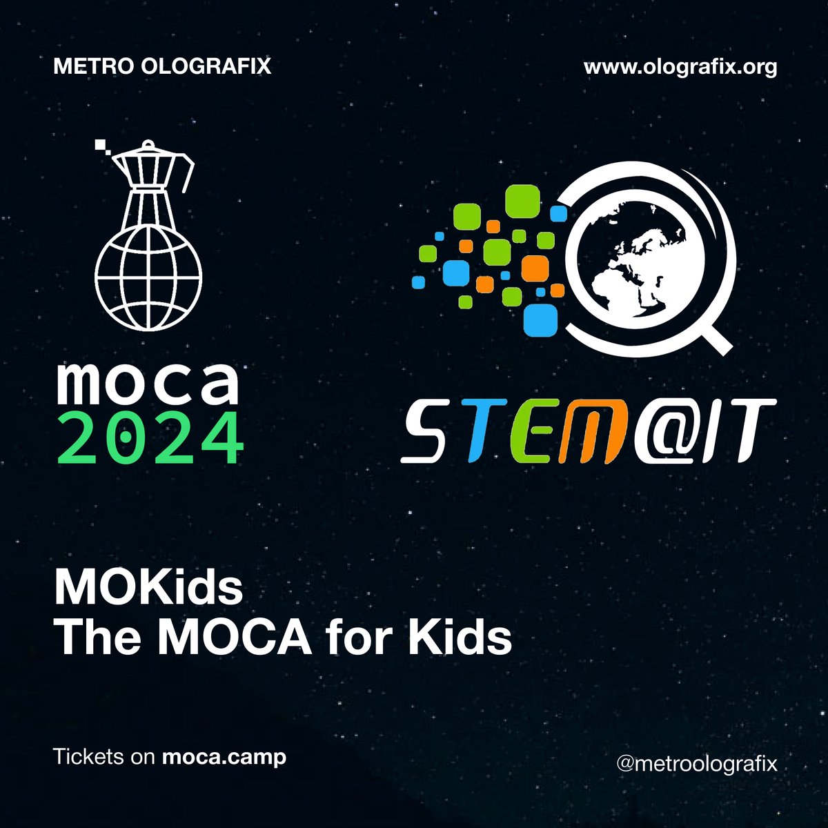 MetroOlografix's tweet photo. #MOKids
In collaboration with Stem@it #MOCA2024 will house 3 educational #workshops for #children and #kids ages 7 to 16.
#robotics challenges, #3D modeling, and #videogame design are waiting for you
More information: https://t.co/InxKU5RzAo https://t.co/kg43Bh2Rk6