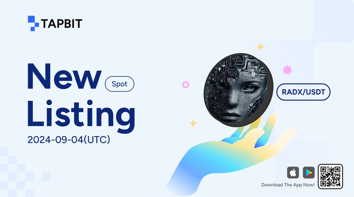 Tapbitglobal's tweet photo. 🥳 #TapbitSpot New Listing: Radx AI ( $RADX) 💎
@Radx_AI 📌
🔸Trading Pair: $RADX/USDT
🔸Trading Starts: already available
💸Trade Here: https://t.co/VvZclF5a0H
🔗Learn More: https://t.co/CUfaYnbwBs
#Tapbit #NewListing https://t.co/D23WryInhn