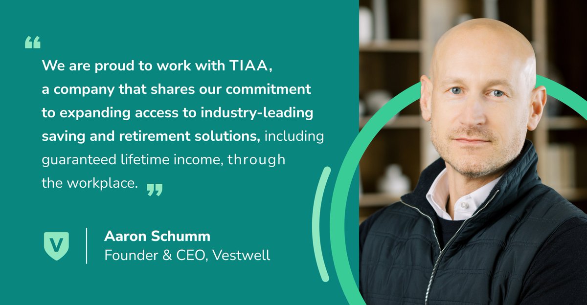 Today, we are thrilled to announce a significant milestone in our journey—a strategic partnership with <a href="/TIAA/">TIAA</a> to launch a Guaranteed Retirement Income product on the Vestwell platform, expanding our suite of holistic workplace savings solutions.  vestwell.com/news/vestwell-…