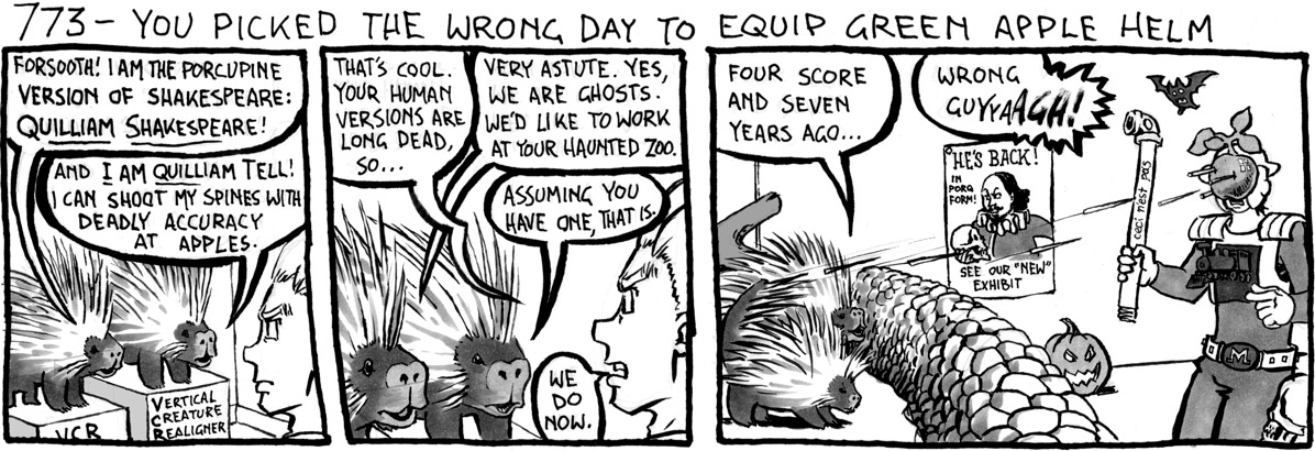 Irritabilitybot's tweet image. 773 - You Picked the Wrong Day to Equip Green Apple Helm