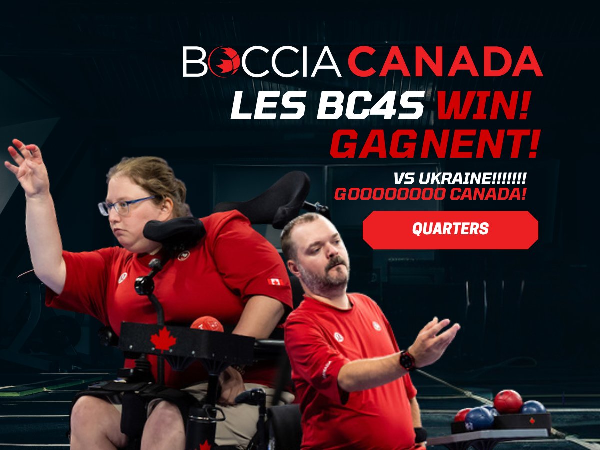 The BC4 Pair win in the quarters against the Ukraine and are on to the semis! ⚡️🔥✨🌟
GO CANADA!! 🇨🇦
REWATCH: cbc.ca/player/play/vi…
. . .
Les doubles BC4 gagnent en quarts contre l'Ukraine et sont en demi-finales ! ⚡️🔥✨🌟
ALLEZ CANADA!! 🇨🇦
REVOIR: cbc.ca/player/play/vi…