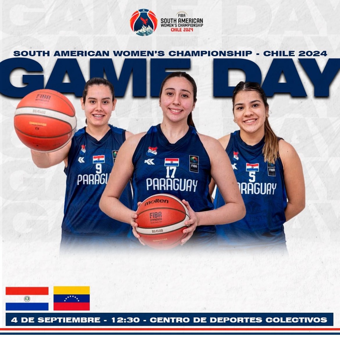 #Básquetbol🏀

Las chicas van en busca de una nueva victoria ⛹️‍♀️🥳

La <a href="/selefempy/">Selección Paraguaya de Basket 🇵🇾</a>🇵🇾 juega su tercer partido en el South American Women´s Championship - Chile🇨🇱🏆

Esta tarde el duelo será contra su par de #Venezuela🇻🇪 

¡Vamos con todo guerreras!

#ElDeporteNosUne🤝🏼