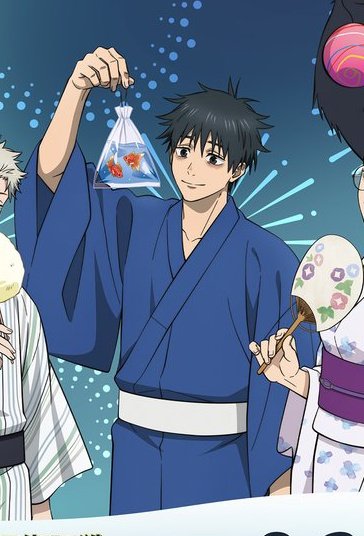 dailyyuuta's tweet photo. he won those goldfishes at a festival https://t.co/JqhWcfoizz