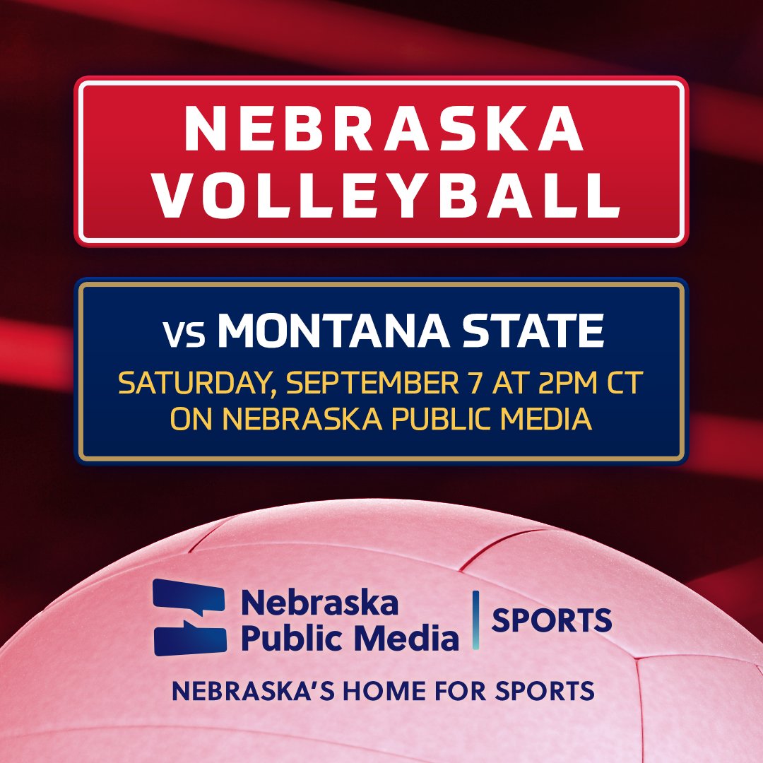 Nebraska Public Media (@nebpublicmedia) on Twitter photo Needing some Saturday plans... how about volleyball be one of them? Root the <a href="/HuskerVB/">Nebraska Volleyball</a> squad as they take on Montana State for their fifth game of the season. Things are just starting to heat up 🔥
Watch at 2pm CT on Saturday, September 7 on Nebraska Public Media 📺 Needing some Saturday plans... how about volleyball be one of them? Root the <a href="/HuskerVB/">Nebraska Volleyball</a> squad as they take on Montana State for their fifth game of the season. Things are just starting to heat up 🔥
Watch at 2pm CT on Saturday, September 7 on Nebraska Public Media 📺