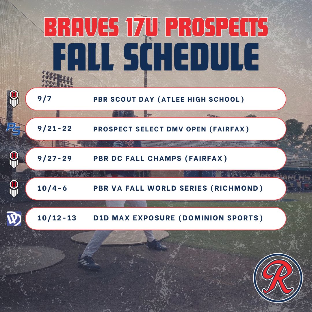 RichmondBraves's tweet photo. 17u Schedules are live!!! Full list of schedules below ⬇️ https://t.co/pBZ4WG3DAI