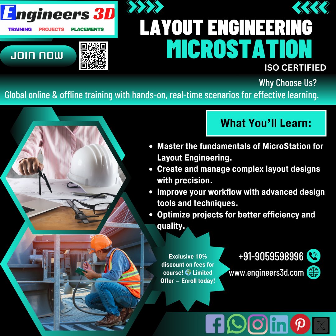 Engineers3d's tweet photo. For Enquiry Click the link - https://t.co/DzhzJRfYIx
Ready to rock your Layout Engineering game? Dive into our MicroStation Course – where precision meets creativity!  Don’t miss out – elevate your skills with us! 🚀 #LayoutEngineering #MicroStation #DesignMastery  #Engineers3D https://t.co/dlnQqRSpoo