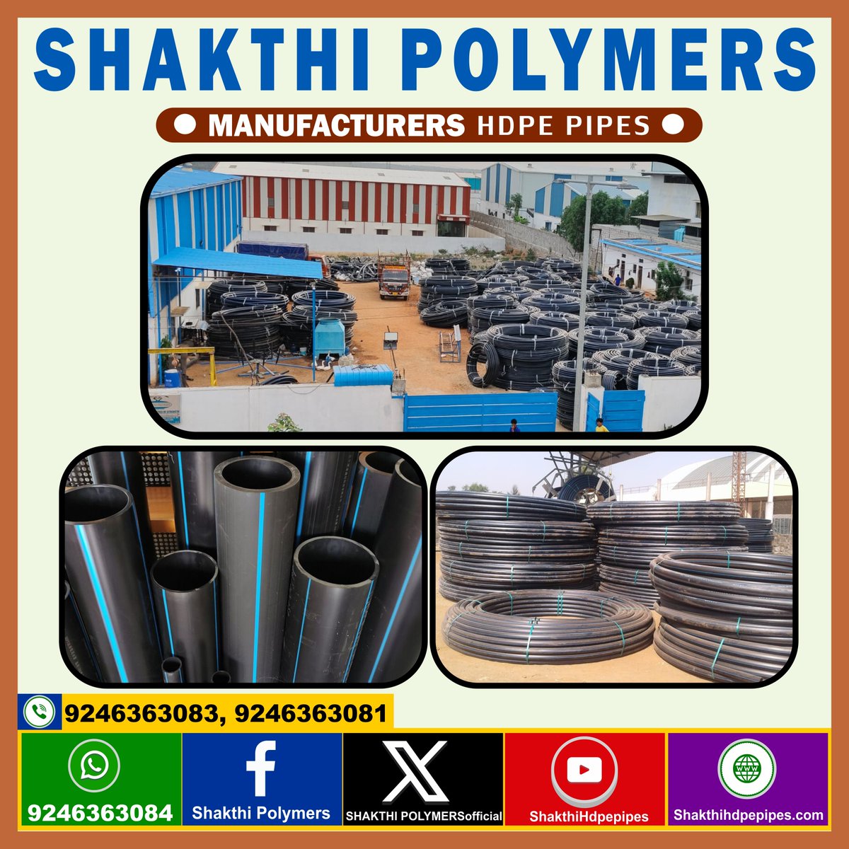 SHAKTHIPOLYMERS's tweet photo. 📷SHAKTHI POLYMERSofficial
📷 Introducing SHAKTHI POLYMERS HDPE PIPES! 📷 📷https://t.co/fHaH51sUVS #ShakthiPolymers #HDPIPipes #Manufacturing #QualityPipes #PipingLife #IndustrialSolutions #TrustedByExperts #borewellpipes #pipecompany #pvcworks #waterdrums #hdpepipeSHAKTHI https://t.co/BSldd36Rdn