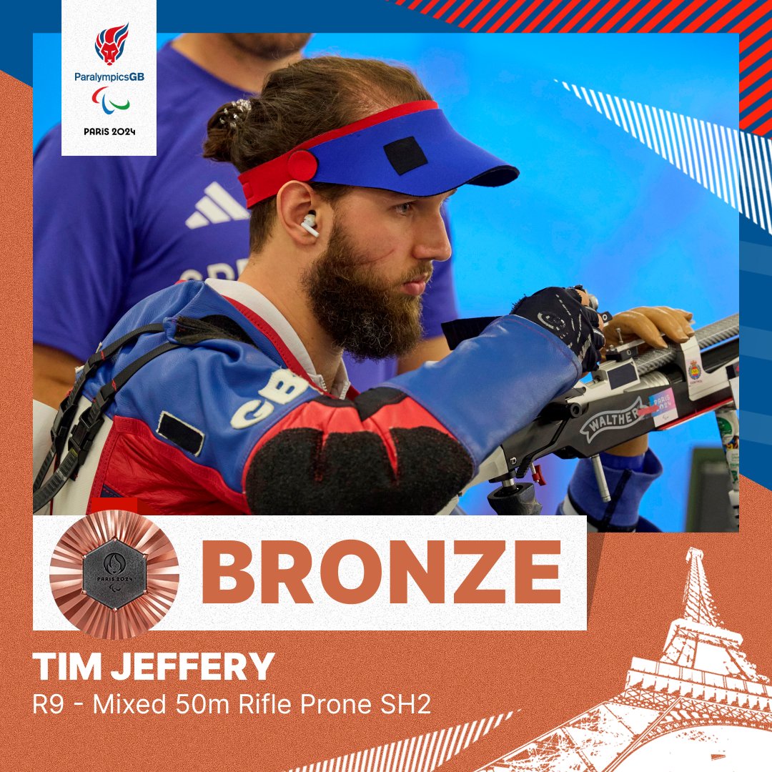 ParalympicsGB's tweet image. It's BRONZE for @Tim_Jeffery in the Shooting Para Sport in Chateauroux!!!!!!

YYYIIIIIIIRRRRRSSSS, Tim!!!!
#ParalympicsGB 🥉