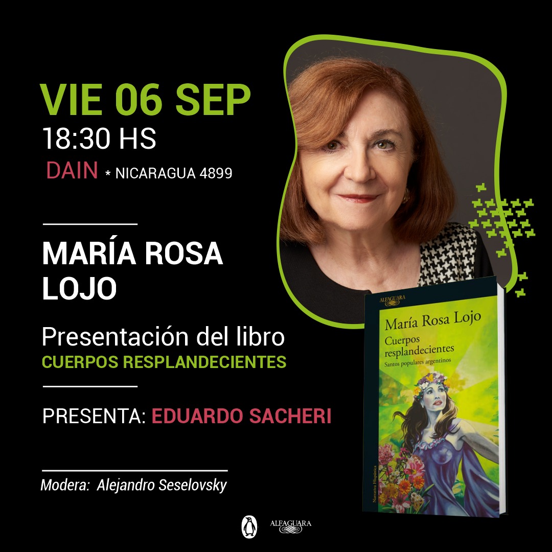 Este viernes 6 de setiembre se presenta mi libro Cuerpos resplandecientes. Santos populares argentinos, en la librería DAIN, Nicaragua 4899, junto a <a href="/eduardosacheri/">Eduardo Sacheri</a> y <a href="/Aseselovsky/">Alejandro Seselovsky</a>, queridos amigos y colegas. Invitamos con alegría. <a href="/Vicutina/">Vicu Cotino</a> <a href="/penguinlibrosar/">Penguin Argentina</a>