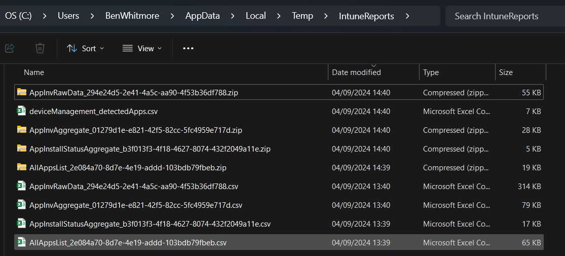 byteben's tweet photo. Did someone ask for a cool PowerShell script? This script will grab commonly used reports for Win32 apps in Intune from the reporting endpoint. Use it as learning opportunity to see how to poll the reporting endpoint for your reports. #PowerShell #MSIntune https://t.co/t94hFssvzl https://t.co/JCRvLyjwEo