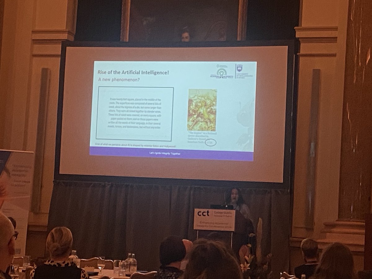 Aisling Reast @aisling-reast.bsky.social (@aisling_reast) on Twitter photo Always wonderful to listen to <a href="/zrktalks/">Zeenath Reza Khan</a> talking about Academic Integrity. Brilliantly evoking Gulliver’s Travels (written by a Dubliner) to chart the Rise of Artificial Intelligence <a href="/cctcollege/">CCT College Dublin</a>’s #AcademicIntegrity conference in Dublin today. Always wonderful to listen to <a href="/zrktalks/">Zeenath Reza Khan</a> talking about Academic Integrity. Brilliantly evoking Gulliver’s Travels (written by a Dubliner) to chart the Rise of Artificial Intelligence <a href="/cctcollege/">CCT College Dublin</a>’s #AcademicIntegrity conference in Dublin today.