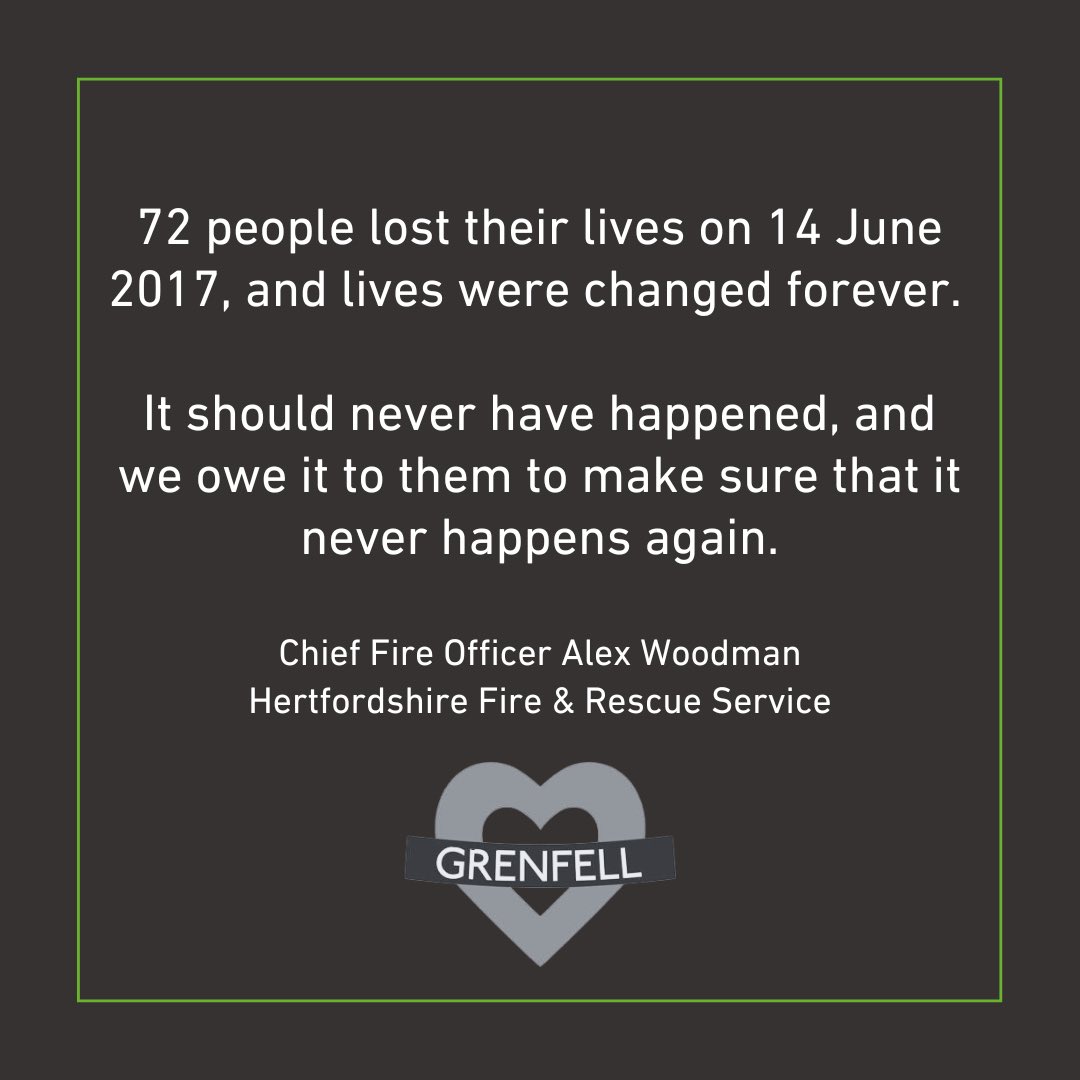 “Today is another step towards justice for the survivors, bereaved families and everyone affected by the aftermath of the Grenfell Tower Fire. But 7 years is too long for that justice to be served, and it’s vital that urgent lessons are learned”.

Chief Fire Officer Alex Woodman