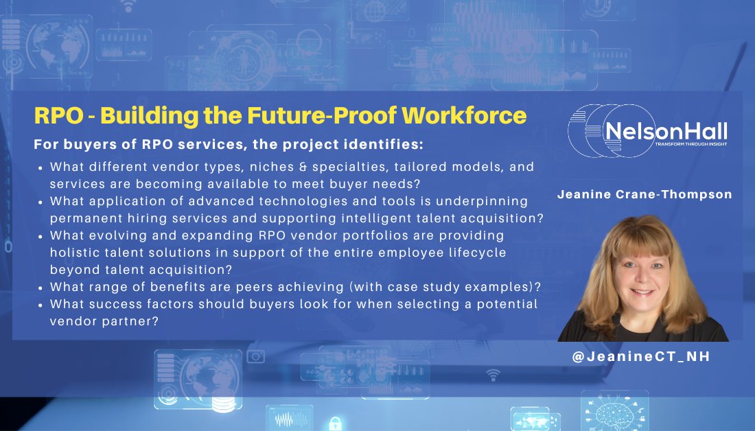 Thank you, <a href="/CieloTalent/">Cielo</a>, for scheduling your #RPO: Building the Future-Proof Workforce briefing with #NelsonHall. We look forward to meeting with you on October 8!

#recruitment #talent <a href="/HRTT_NH/">NelsonHall HR & Talent Transformation Program</a> <a href="/NHInsight/">NelsonHall</a>