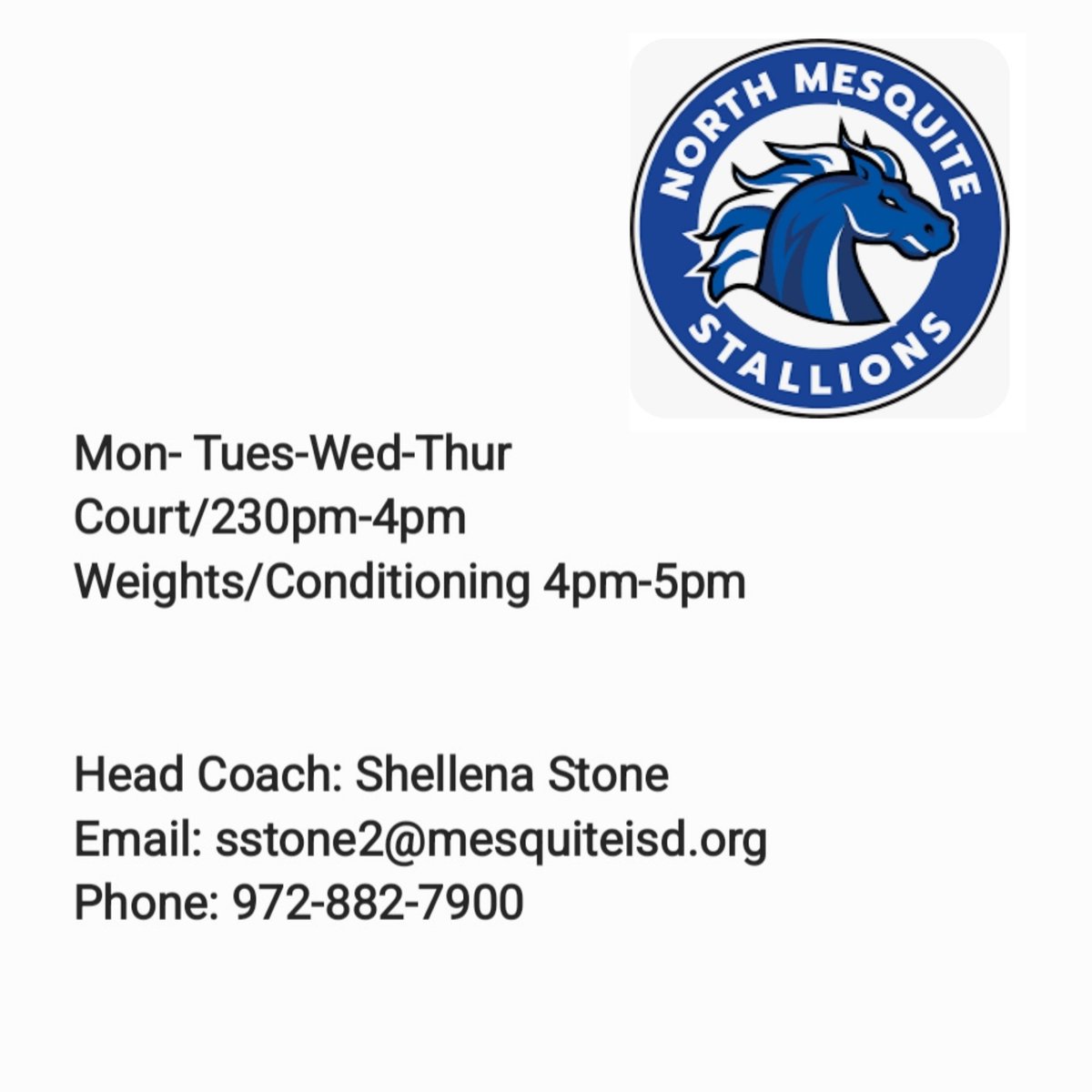 Coaches, here is my Pre-season workout schedule. Look forward to seeing you.