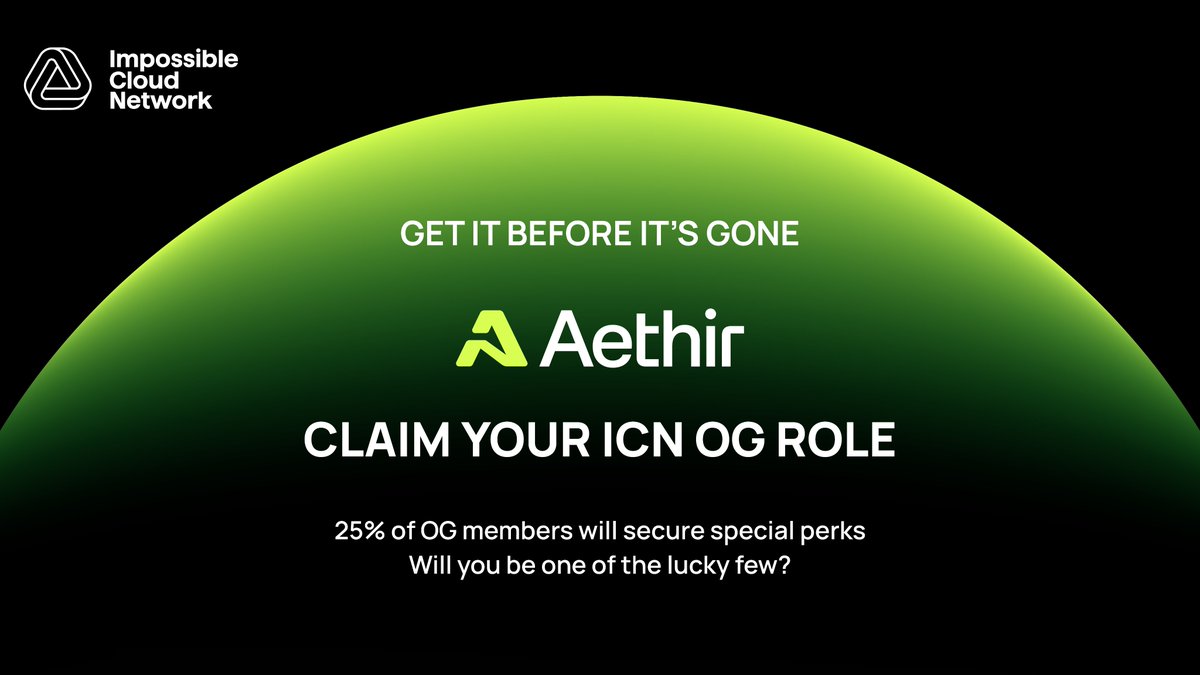 ICN_Protocol's tweet image. 🔥 Exclusive Opportunity for @AethirCloud Community! 🔥
We are reopening OG Roles for the Aethier community! 🎉
Gain early access, special rewards and perks by joining now.
How to join:
1️⃣ Follow @ICN_Protocol, @AethirCloud, @AethirEco, @AethirCommunity
2️⃣ Retweet this post…