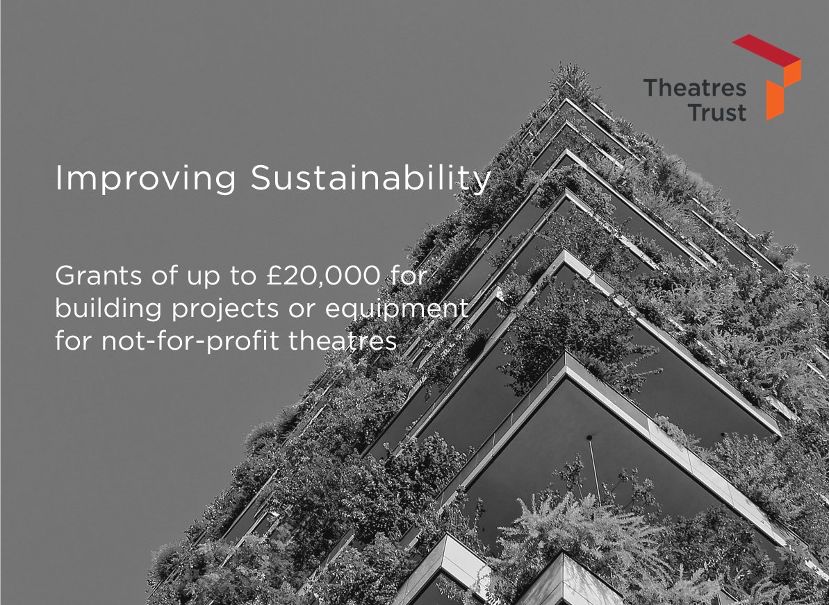 Theatres Trust (@theatrestrust) on Twitter photo 💚Grants to up to £20k available for not-for-profit theatres for projects that improve environmental sustainability.
💚Still time to apply for our Theatre Improvement Scheme with <a href="/wolfsonfdn/">Wolfson Foundation</a> - deadline Friday 6
theatrestrust.org.uk/how-we-help/gr… 💚Grants to up to £20k available for not-for-profit theatres for projects that improve environmental sustainability.
💚Still time to apply for our Theatre Improvement Scheme with <a href="/wolfsonfdn/">Wolfson Foundation</a> - deadline Friday 6
theatrestrust.org.uk/how-we-help/gr…