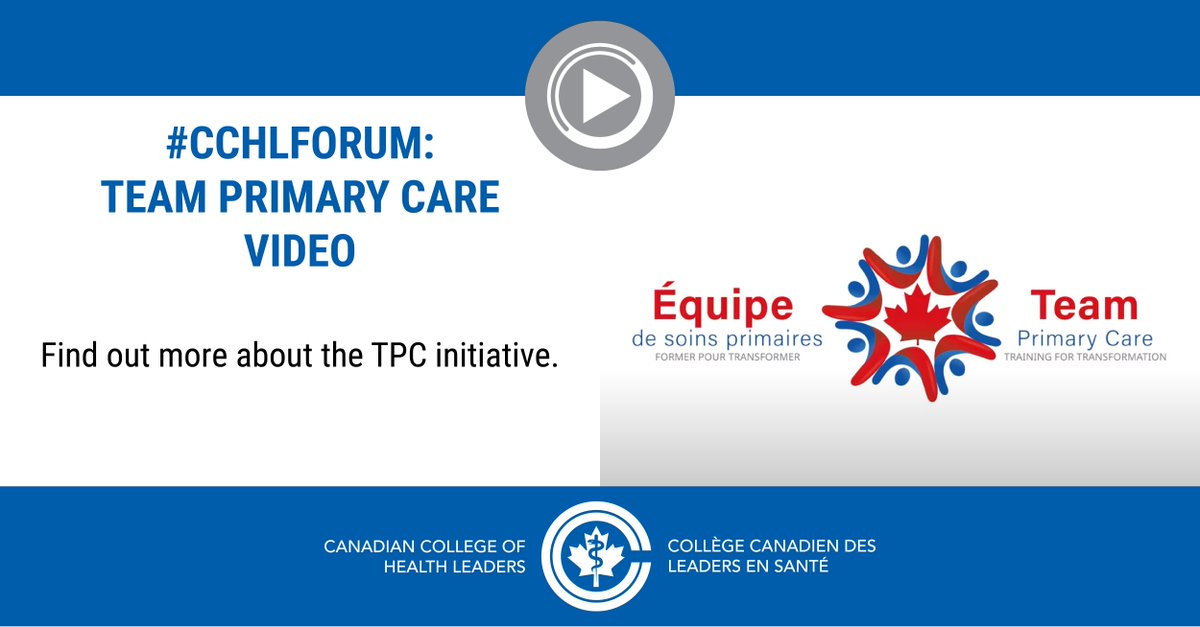 CCHL_CCLS's tweet image. Team Primary Care’s goal is to help create a more sustainable system by transforming interprofessional care training in Canada. Find out more here about this initiative. @TPC_ESP @SAGEHealthInfo #TrainingForTransformation #CCHLeaders #CCHLForum &amp;gt; youtu.be/SFcPeHydSzA