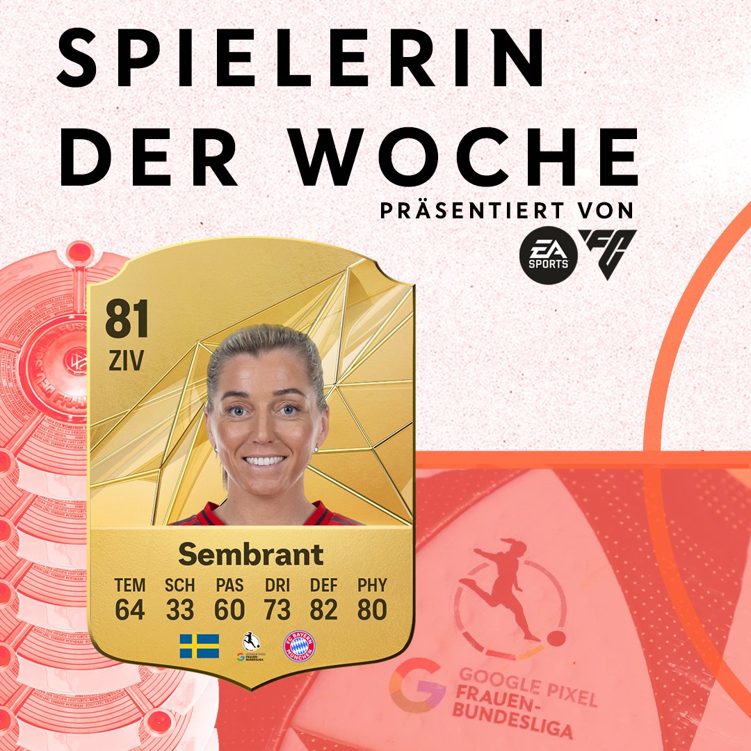 DFB-Frauen (@dfb_frauen) on Twitter photo Eure Spielerin des 1. #DieLiga-Spieltags der Saison 2024/25 ist @lindasembrant von den @fcbfrauen. 🥹👏 <a href="/easportsfcde/">EA SPORTS FC</a> Eure Spielerin des 1. #DieLiga-Spieltags der Saison 2024/25 ist @lindasembrant von den @fcbfrauen. 🥹👏 <a href="/easportsfcde/">EA SPORTS FC</a>