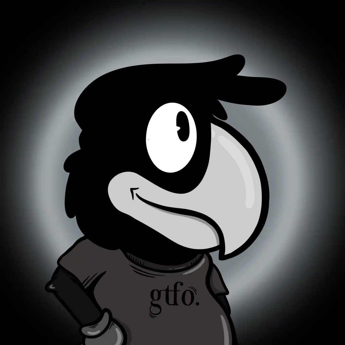 LostatHome106's tweet image. Bought my first Birds of a Feather (#BOAF) ordinal from @ThePand3monium, made by @TheArtistBTC, a rare collection of only 500.

Meet hopeful BOAF #480, who ironically wears a #GTFO shirt, in homage to @doodles founders anger tantrum towards his community:

"Floor it, and GTFO!"