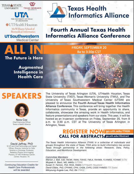 Check out the morning workshop, led by @thisisnoracoxNora - a session on governance and monitoring of AI, with a focus on Texas House Bill 2060, the creation of the AI advisory council. Register here: bit.ly/3VemYFt @mavsMICHI <a href="/McWilliamsSBMI/">McWilliams School of Biomedical Informatics</a> <a href="/CIC_UTSW/">Clinical Informatics Center at UT Southwestern</a> <a href="/TWU_Nursing/">TWU College of Nursing</a> <a href="/txst/">Texas State University</a>
